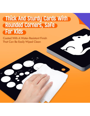 50 Tarjetas de Flash Alto Contraste SpriteGru para Bebés 0-3 Meses