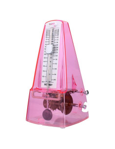 Metrónomo Mecánico Rosa Transparente con Click Audible