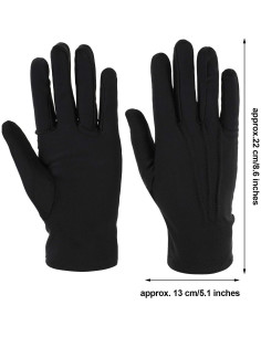 Guantes de Vestido Negros Sumind - 4 Pares Spandex para Uniforme 2