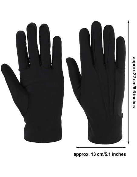Guantes de Vestido Negros Sumind - 4 Pares Spandex para Uniforme