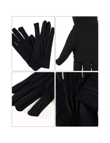 Guantes de Vestido Negros Sumind - 4 Pares Spandex para Uniforme