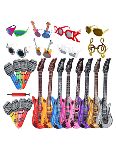 Conjunto de Fiesta Rock Star - 8 Gafas Divertidas y Accesorios