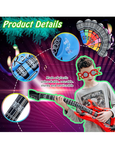 Conjunto de Fiesta Rock Star - 8 Gafas Divertidas y Accesorios