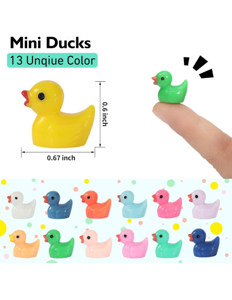 130 Mini Patos de Resina Rachan para Jardín y Acuario