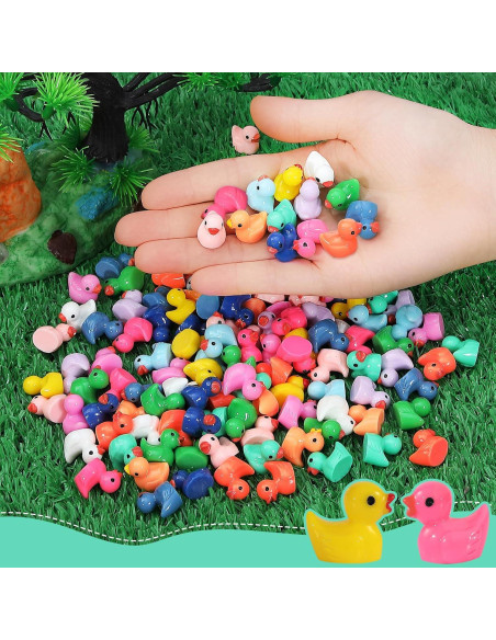 130 Mini Patos de Resina Rachan para Jardín y Acuario