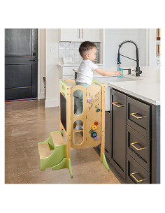 Torre de Aprendizaje Plegable LOL-FUN Verde 3 Alturas para Niños