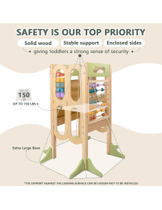 Torre de Aprendizaje Plegable LOL-FUN Verde 3 Alturas para Niños 2