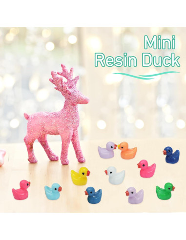 130 Mini Patos de Resina Rachan para Jardín y Acuario