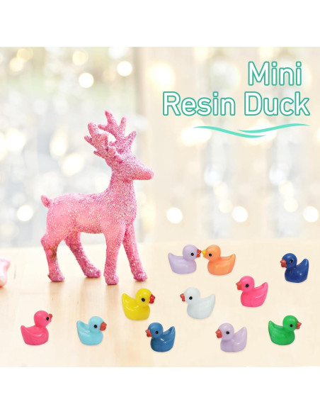 130 Mini Patos de Resina Rachan para Jardín y Acuario