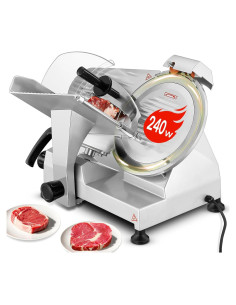 Cortadora de Carne FOHERE 240W 10" Acero Inoxidable Semi-Automática