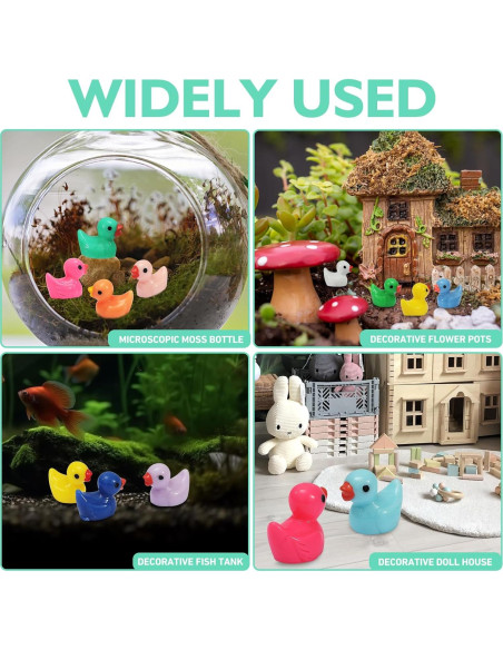 130 Mini Patos de Resina Rachan para Jardín y Acuario
