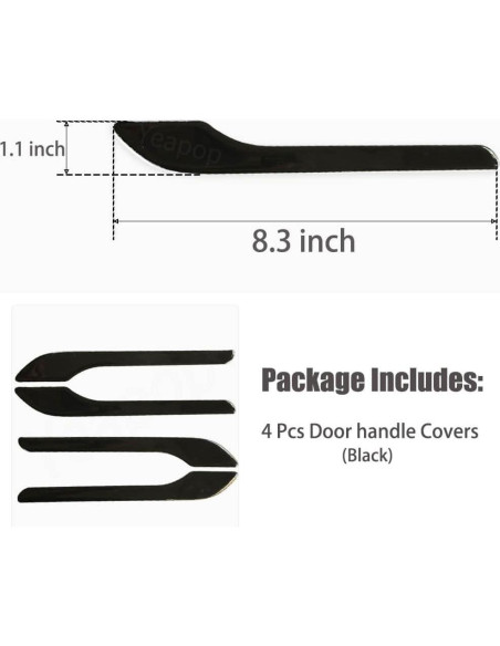 Cubiertas de Manijas de Puerta Yeapop para Tesla Modelo 3 y Y - Negro