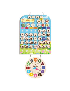 Calendario Interactivo de Madera Mondily para Niños 30x38 cm