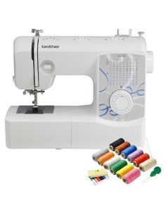 Máquina de Coser Brother XM3700 74 Puntadas con Kit de Hilo 12 Colores