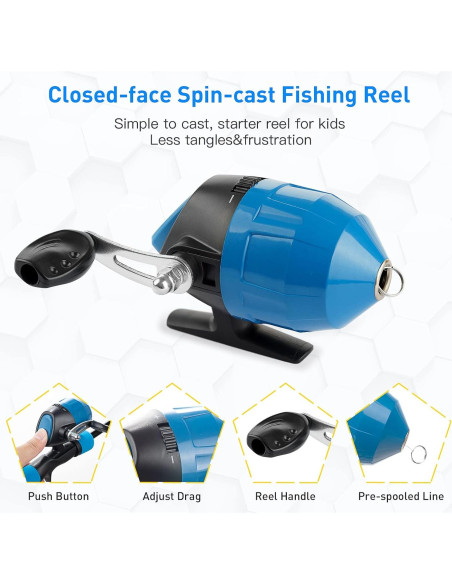 Kit de Caña de Pescar Ehowdin 1.5m para Niños con Carrete