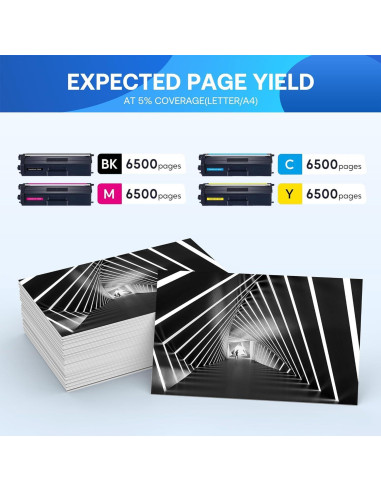 Cartucho de Tóner Compatible Brother TN436 4Pack Negro Cian Magenta Amarillo