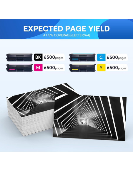 Cartucho de Tóner Compatible Brother TN436 4Pack Negro Cian Magenta Amarillo