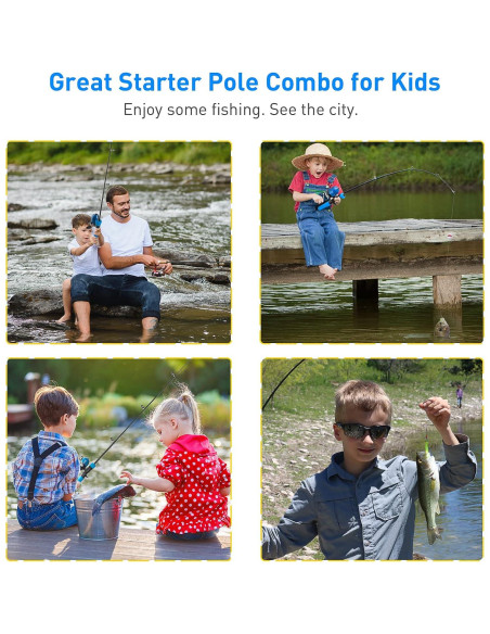Kit de Caña de Pescar Ehowdin 1.5m para Niños con Carrete