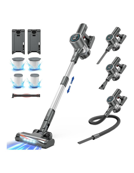 Aspiradora Inalámbrica Airpher 500W 100Min HEPA Gris