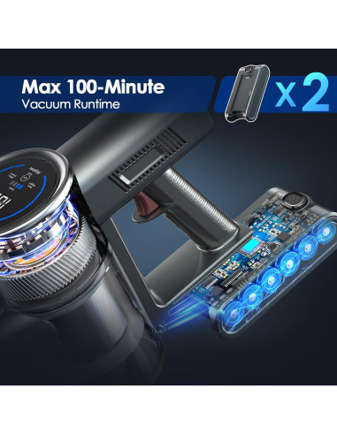 Aspiradora Inalámbrica Airpher 500W 100Min HEPA Gris