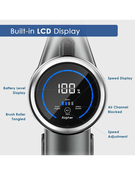 Aspiradora Inalámbrica Airpher 500W 100Min HEPA Gris