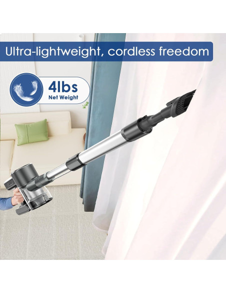 Aspiradora Inalámbrica Airpher 500W 100Min HEPA Gris