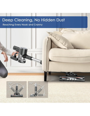 Aspiradora Inalámbrica Airpher 500W 100Min HEPA Gris