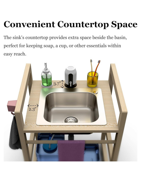 Lavabo Infantil SpeedyConnect Ajustable Acero Inoxidable 71cm