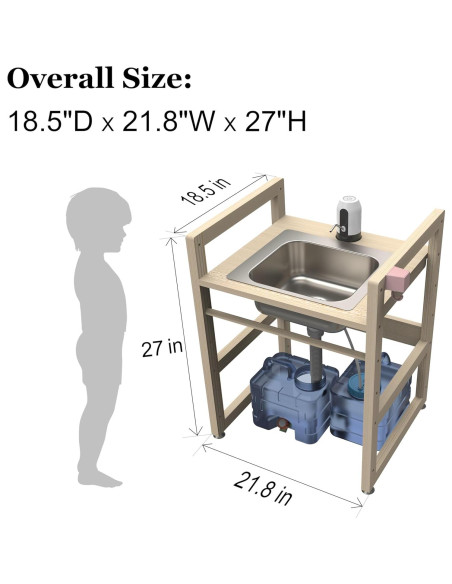 Lavabo Infantil SpeedyConnect Ajustable Acero Inoxidable 71cm