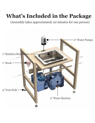 Lavabo Infantil SpeedyConnect Ajustable Acero Inoxidable 71cm