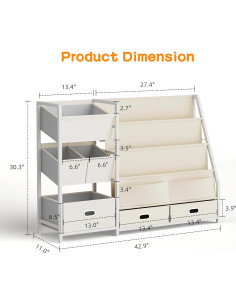 Estantería para Niños HAVLOTII SJ07 con 6 Contenedores 2