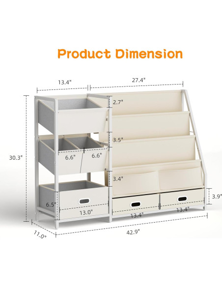 Estantería para Niños HAVLOTII SJ07 con 6 Contenedores