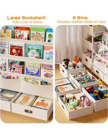 Estantería para Niños HAVLOTII SJ07 con 6 Contenedores