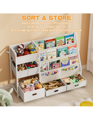 Estantería para Niños HAVLOTII SJ07 con 6 Contenedores