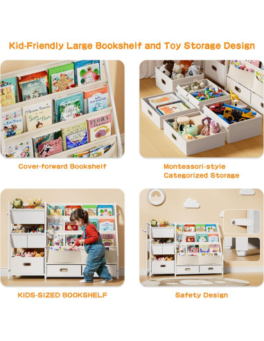 Estantería para Niños HAVLOTII SJ07 con 6 Contenedores