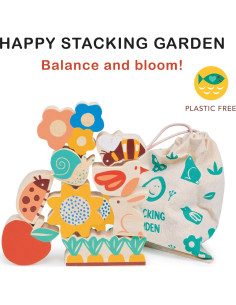 Juguete de Apilamiento Mentari - Jardín Natural 9 Piezas 2