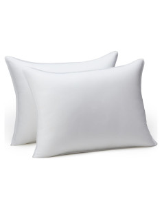Almohadas de Cama Amazon Basics - Alternativa a Plumas, Suave, Estándar, Paquete de 2
