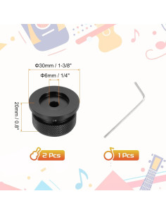 Perillas de Potenciómetro MECCANIXITY 2 Piezas Aluminio Negro 2