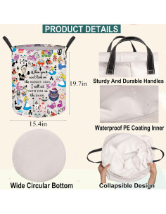 Cesta de Lavandería Plegable JNIAP 50x40 cm Impermeable 2