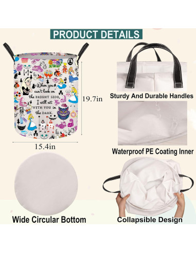 Cesta de Lavandería Plegable JNIAP 50x40 cm Impermeable