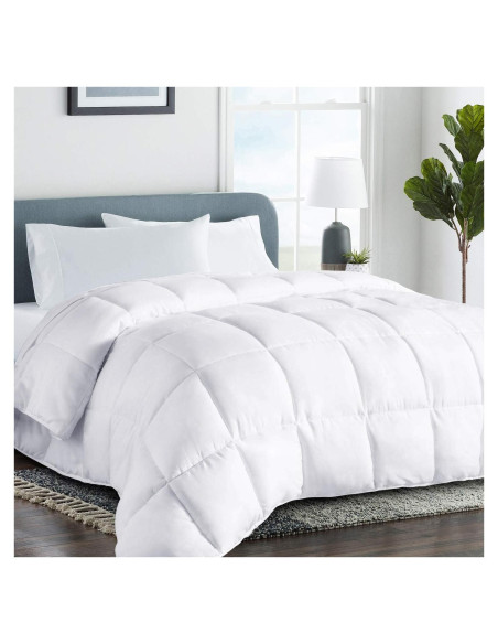 Edredón Queen COHOME Blanco - Relleno Suave y Ligero 223.5x223.5 cm
