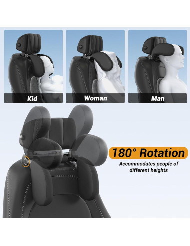 Almohada de reposacabezas ajustable Zorunowa para coche - Negro