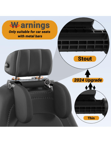 Almohada de reposacabezas ajustable Zorunowa para coche - Negro