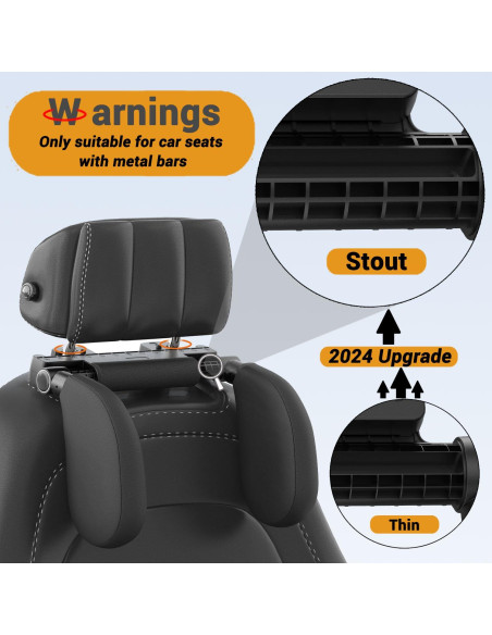 Almohada de reposacabezas ajustable Zorunowa para coche - Negro