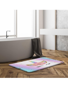 Alfombra de Baño AMFD Unicornio Rosa Azul 45x75 cm 2