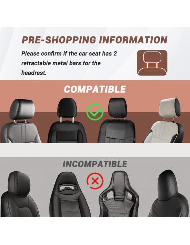 Almohada de reposacabezas ajustable Zorunowa para coche - Negro