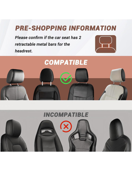 Almohada de reposacabezas ajustable Zorunowa para coche - Negro