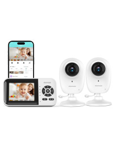 Monitor de Bebé WiFi Ebemate EBS28-2 con 2 Cámaras HD