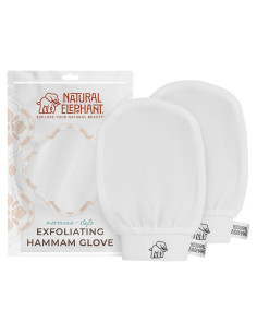 Guante Exfoliante Natural Elephant Kessa 2 Paquete Blanco Perla