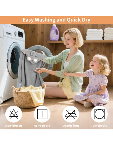 CandyHome Set de 12 Toallas de Baño para Bebés con Capucha